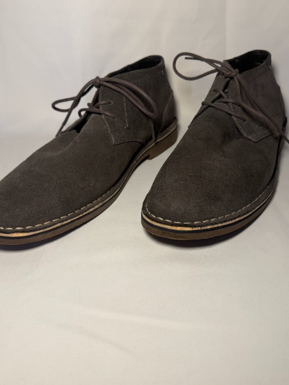 Kenneth Cole Maven Chukka Shoe Mens 12M Dark Gray Suede Leather Low Boot NWOB
